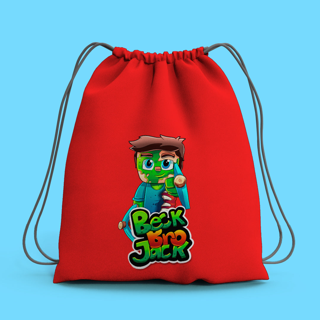 Drawstring Bag Red BeckBroJack Merch