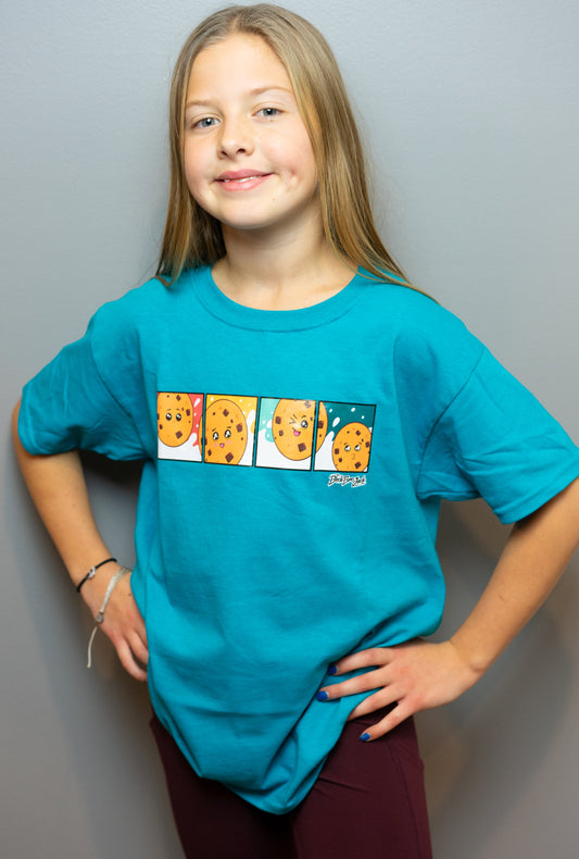 Teal Blue Milk & Cookies T-shirt